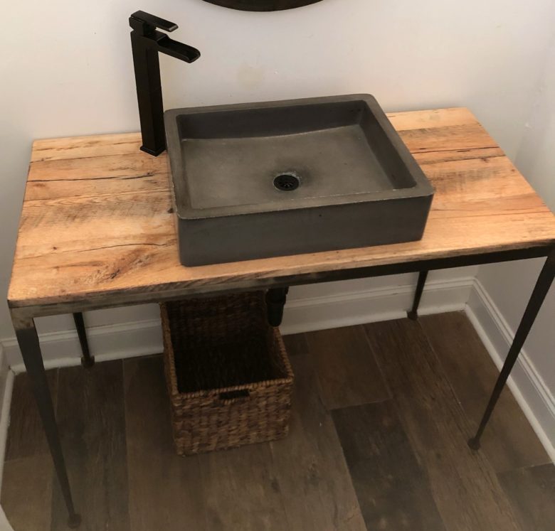 Rustic Oak Sink Counter
